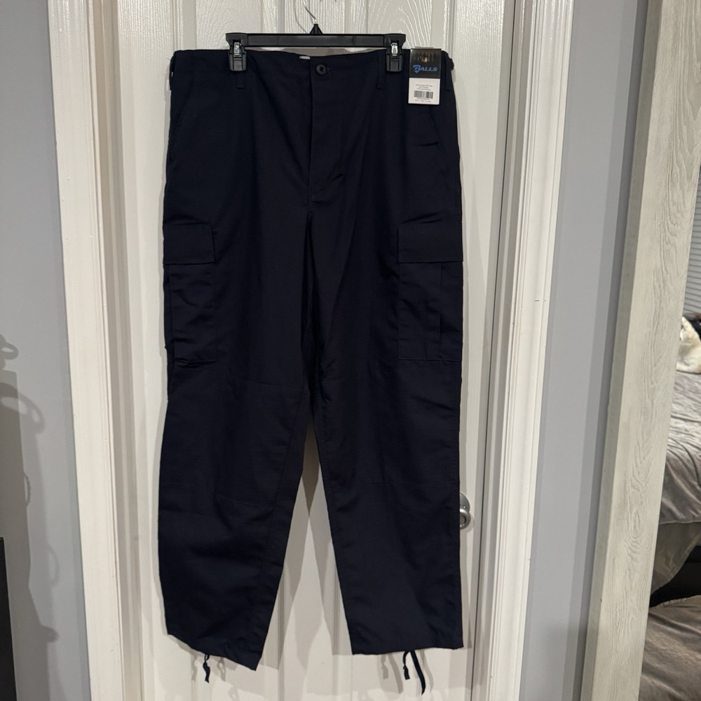 Galls Pant Uni Large Reg Navy Blue 6 Pocket BDU Ripstop Cargo‎ Workwear Tactical